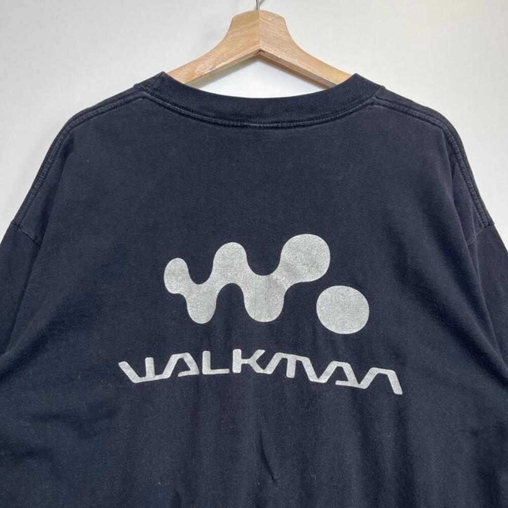 Vintage 90s Sony Walkman Black T-shirt Size XL Promo CD Tape Player Tech